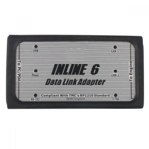 Interfata Inline 6 Data Link Adapter vazuta de sus, cu porturile USB si RS-232